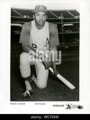 Reggie Jackson war ein Hall of Fame Baseball spieler mit der Oakland als, New York Yankees und andere Teams aus den 1960er bis 1980er Jahre. Stockfoto