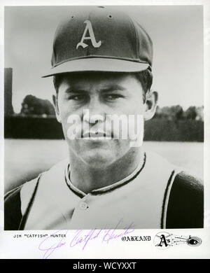 Jim" Cathifsh "Hunter war ein star Baseball spieler mit der Oakland als und New York Yankees in den 1960er und 1970er Jahren Stockfoto