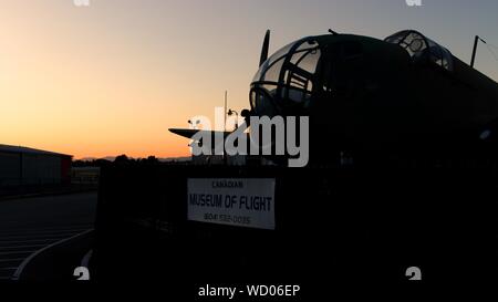 Kanadischen Museum der Flug bei Sonnenuntergang Stockfoto