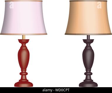 Tischleuchte. Home Decor. 3D-Effekt Vektor Stock Vektor