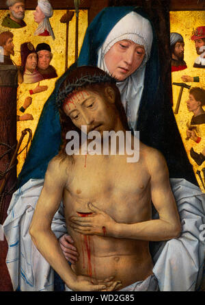 Der Mann der Schmerzen in den Armen der Jungfrau - Hans Memling, ca. 1475 Stockfoto