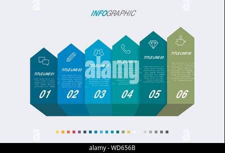 Vektor Infografik timeline Design Template mit Chart Elemente. Inhalt, Zeitplan, Timeline, Schaltplan, Workflow, Business, Infografik, Flussdiagramm. Stock Vektor