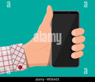 Mit rahmenlosen Display in der Hand Smartphone Stock Vektor