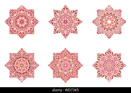 Abstrakte floralen ornament Star Logo Schablone - Ornament geometrischer Vektor Element isoliert Stock Vektor