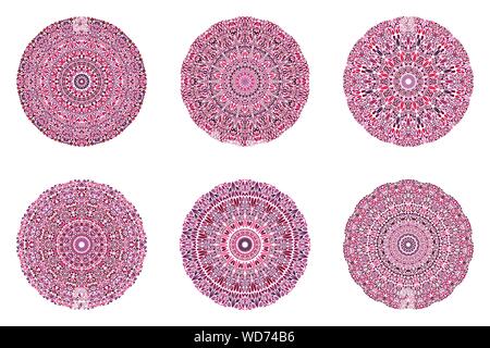 Runde Runde geometrische abstrakte Blütenblatt Muster Mandala set-verzierten Ornamenten vector Designs Stock Vektor