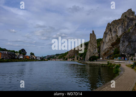 Anzeigen von Dinant und Maas, Belgien Stockfoto