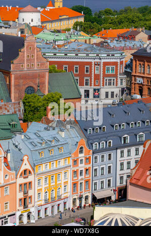 Erhöhte Blick über Riga, Riga, Lettland, Nordeuropa, Stockfoto