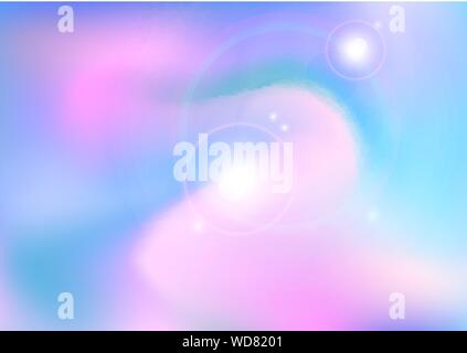 Sun Licht und clounds in weichen Pastellfarben Farbe Hintergrund. Fantasy magical sonnigen Himmel mit bunten bewölkt. Vector Illustration Stock Vektor