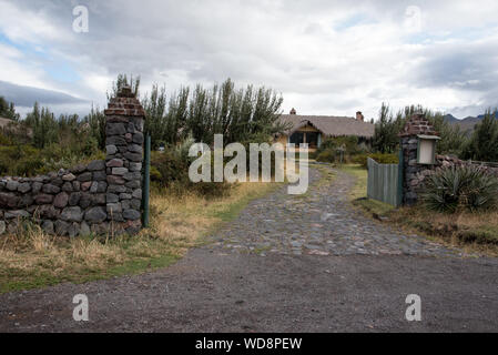 Chilcabamba Lodge in den Cotopaxi National Park auf 3500 Meter in den Anden von Ecuador. Stockfoto