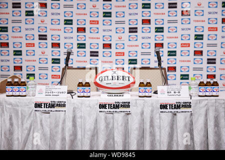 Tokio, Japan. 29 Aug, 2019. Allgemeine Ansicht Rugby: eine Pressekonferenz des Japan Rugby WM-Kader Ankündigung in Tokio, Japan. Credit: Naoki Morita/LBA SPORT/Alamy leben Nachrichten Stockfoto