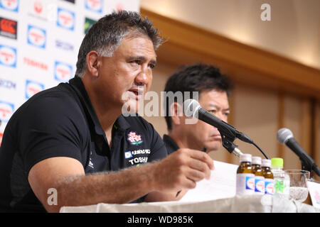 Tokio, Japan. 29 Aug, 2019. Jamie Joseph (JPN) Rugby: eine Pressekonferenz des Japan Rugby WM-Kader Ankündigung in Tokio, Japan. Credit: Naoki Morita/LBA SPORT/Alamy leben Nachrichten Stockfoto