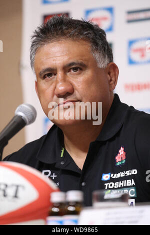 Tokio, Japan. 29 Aug, 2019. Jamie Joseph (JPN) Rugby: eine Pressekonferenz des Japan Rugby WM-Kader Ankündigung in Tokio, Japan. Credit: Naoki Morita/LBA SPORT/Alamy leben Nachrichten Stockfoto