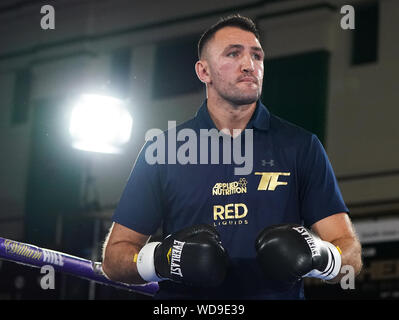 Hughie Fury während der öffentlichen Training an der York Hall, London Stockfoto