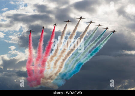 RAF Red Arrows, Duxford Air Show, Sept. 2013 Stockfoto