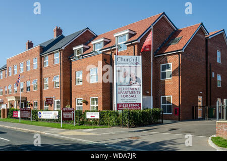 Neu gebaute Ruhestand Wohnungen zum Verkauf in Marlow, Buckinghamshire, Großbritannien Stockfoto