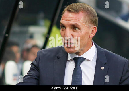 Manager von Leicester City, Brendan Rogers - Newcastle United v Leicester City, Carabao Pokal Zweite Runde, St James' Park, Newcastle upon Tyne, Großbritannien - 28 August 2019 Editorial nur verwenden - DataCo Einschränkungen Stockfoto