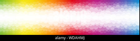 Rainbow farbige Blasen auf Farbspektrum Kulisse - Abbildung auf weißen Hintergrund. Stockfoto