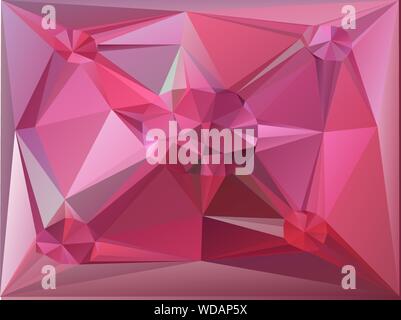 Rosa polygonalen Abbildung, die aus Dreiecken. Geometrische Hintergrund in Origami Stil mit Farbverlauf. Stock Vektor