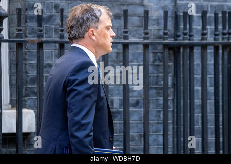 London, 29. August 2019 Julian Smith Nordirlandminister Blätter Downing Street nach einer Sitzung Brexit Crdit Credit: Ian Davidson/Alamy leben Nachrichten Stockfoto