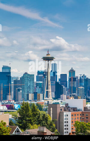 Ein Blick auf Seattle vom Kerry Park auf Queen Anne Hill Stockfoto