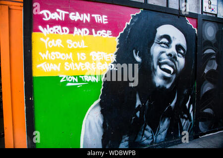 Bob Marley Wandbild auf der Haight Street, Haight-Ashbury, San Francisco, Kalifornien, USA Stockfoto