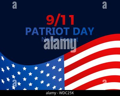 9/11 Patriot Tag. Nie vergessen, 11. September 2001. Vector Illustration Stock Vektor