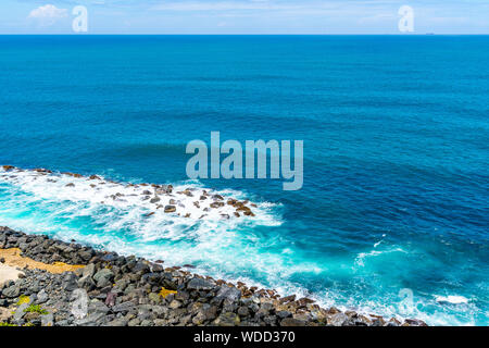 Die Küste der Festung El Morro, Puerto Rico. Stockfoto