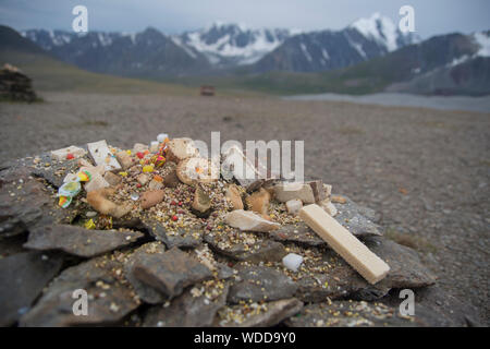 Chamanism im Altai Tavan Bogd Nationalpark, Mongolei Stockfoto