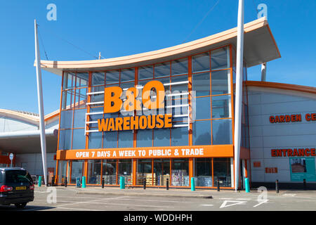 B and Q Shop Front, ashford, kent, Großbritannien Stockfoto