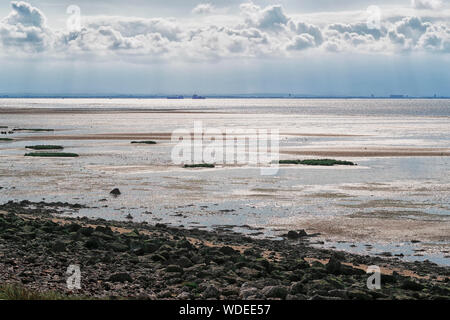 Humber-mündung aus Sicht ihrer Parteiführung mit dem Hafen Grimsby auf der anderen Seite Stockfoto