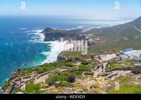 Blick vom Alten Leuchtturm Cape Point, das Kap der Guten Hoffnung, Western Cape, Südafrika Stockfoto