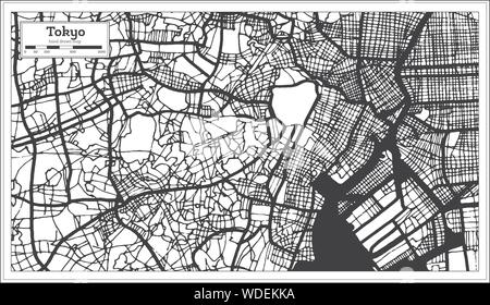 Tokyo Japan Stadtplan im Retro-stil. Übersichtskarte. Vector Illustration. Stock Vektor