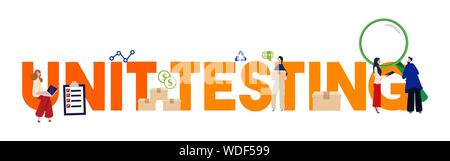 Unit Testing in Form von Programmierung Entwicklung Code, Vector Illustration Stock Vektor