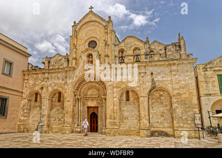 Kirche von San Giovanni Battista in Matera Altstadt in der Region Basilicata, Italien. Stockfoto