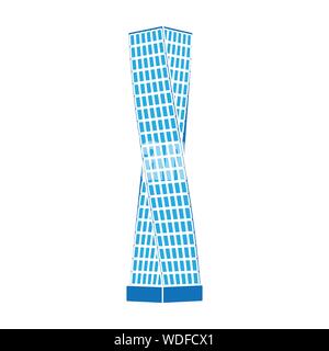 Die Shanghai Tower Symbol in Farbe auf weißem Hintergrund. Arabische Emirate symbol Vektor Illustration. Stock Vektor