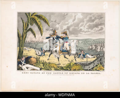 Genl. Taylor an der Schlacht von Resaca de la Palma Kapitän kann seine Bestellungen, die die mexikanischen Batterien 9. Mai 1846 zu berechnen. Zusammenfassung: 1 drucken: Lithographie, von Hand gefärbt. Stockfoto