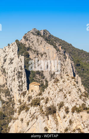 Kapelle von La Pertusa in Congost de Montrebei, Serra del Montsec, La Noguera, Lleida, Spanien Stockfoto