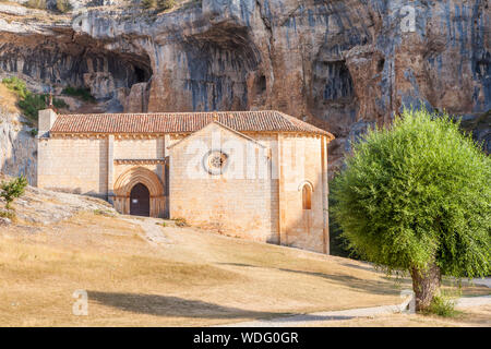 Einsiedelei von San Bartolome im Naturpark Cañon de Río Lobos - Canyon der Wölfe Fluss-, Soria, Spanien Stockfoto