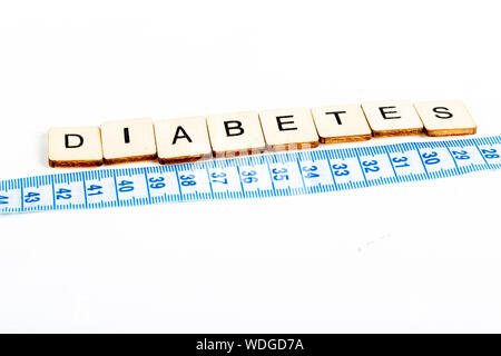 Gesundheit Konzept von einem Maßband messen auch die Nachricht Diabetes Stockfoto