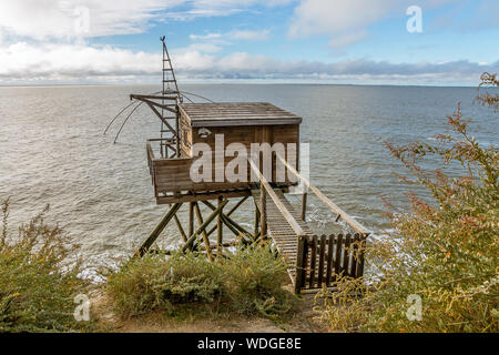 Die typischen Fischerhütten von Pornic, an der Küste der Bretagne Stockfoto