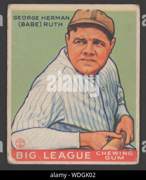 George Herman (Babe) Ruth, Big League Kaugummi Abstract / Medium: 1 Druck: Offset Lithographie, Farbe 7,3 x 6 cm. Stockfoto