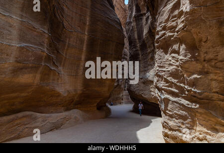 Ein Bild der Siq (Petra). Stockfoto