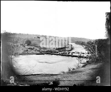 Ford, germanna Rapidan River, Virginia Artillerie Kreuzung Pontonbrücken Abstract: Ausgewählte Bürgerkrieg Fotografien, 1861-1865 Stockfoto