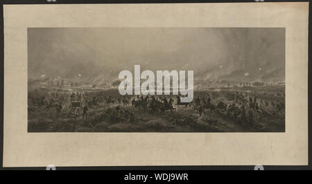 Gettysburg. Repulse der Longstreet's assault/bemalt von James Walker gestochen von H.B. Hall, Jr. Abstract / Medium: 1 Print: Gravur 36,8 x 89,9 cm (Bild), 56,8 x 115,9 cm (Blatt) Stockfoto