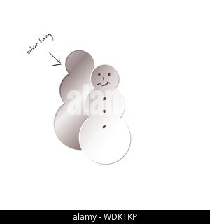 Papierschneemann mit silbernem Futter Stock Vektor