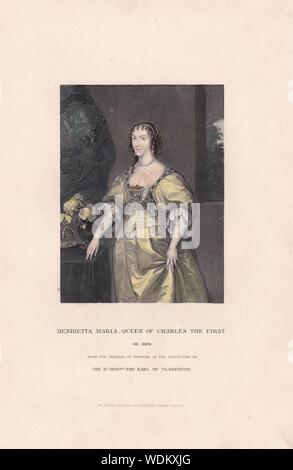 Buchen Sie Platte/Drucken von "Henrietta Maria. Königin von Charles das erste I-OB 1669'. Französische Frau von König Karl I. von England. Stockfoto
