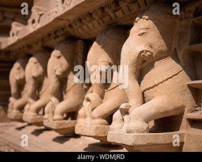 Khajuraho Gruppe von Denkmälern, Khajuraho, Madhya Pradesh, Indien, Asien Stockfoto