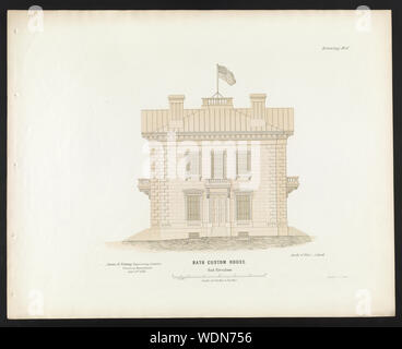 Regierung Gebäude (Custom House und Post), Badewanne, Maine. Ende elevation Abstract / Medium: 1 drucken: Lithographie, 50,5 x 63 cm. Stockfoto