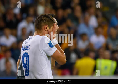 RIGA, Lettland. 29 Aug, 2019. Pieros Sotiriou, während der UEFA Europa League Play-off 2. bein Fußball-Spiel zwischen Team und Team RIGA FC København. Skonto Stadion, Riga. Credit: gints Ivuskans/Alamy leben Nachrichten Stockfoto