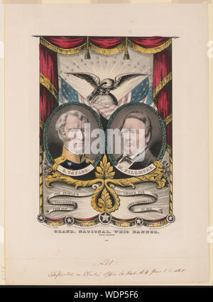 Grand National Whig Banner: Drücken Sie die Taste Vorwärts/lith. & Pub. Von N. Currier 152 Nassau St.. . . New York Abstrakte/Medium drucken: 1: Lithographie mit Aquarell Bild 31,2 x 23 cm. Stockfoto